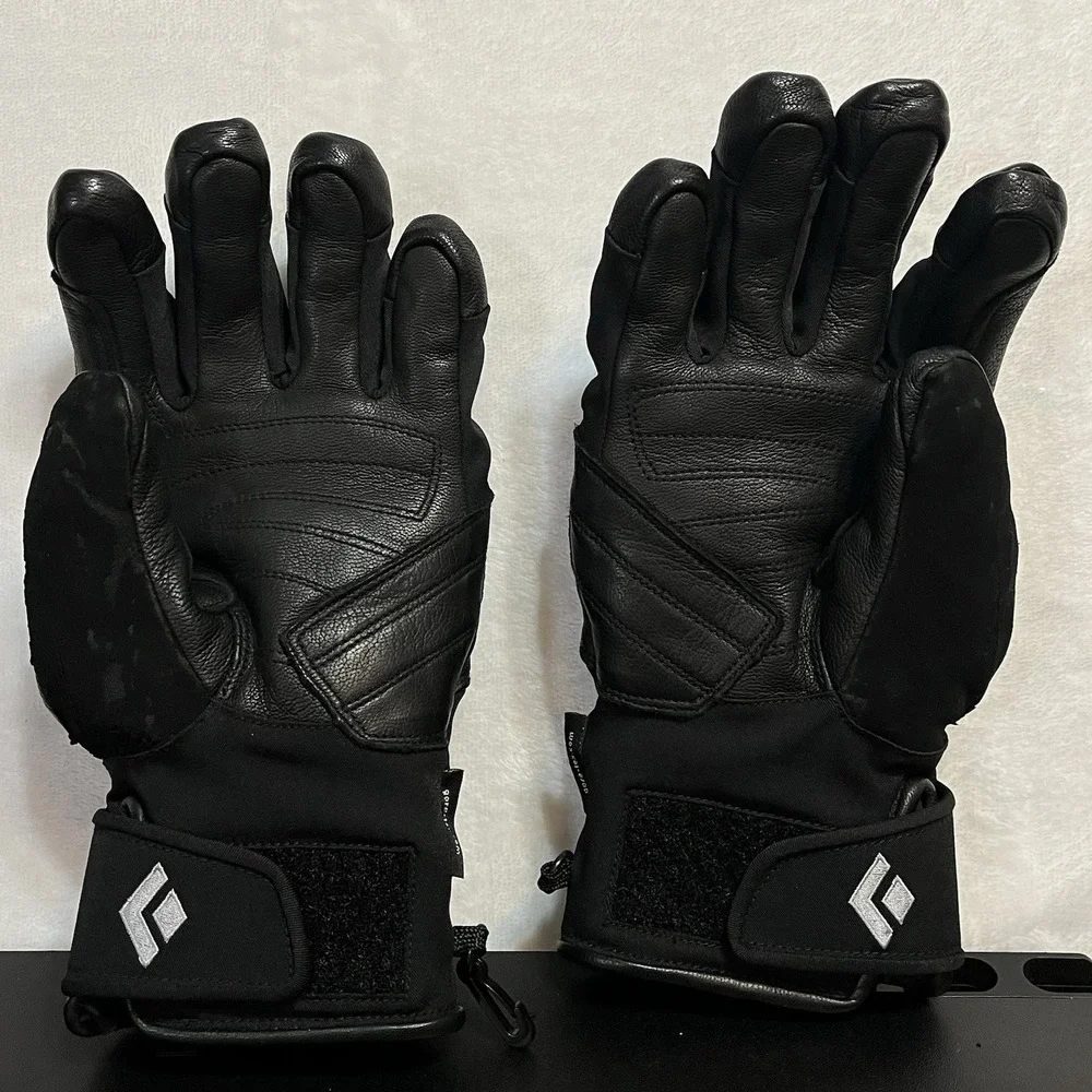 BLACK DIAMOND Gloves Women's SMALL Black Goat Skin Leather GORE-TEX Motorcycle